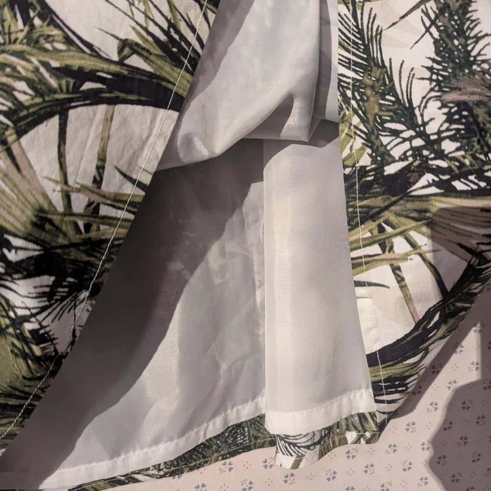 🫒 Worthington 12 Nature Trees Print Skirt, Cotton Small Pleats Office  Saturday